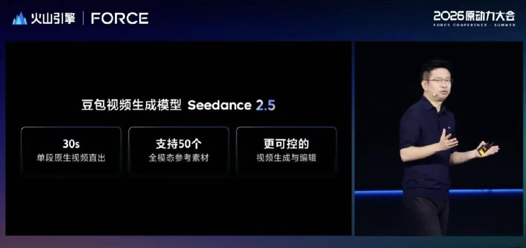 重磅升级！国产AI突破行业壁垒：豆包年调用量达180万亿，Seedance 2.5解锁30秒超长视频生成。